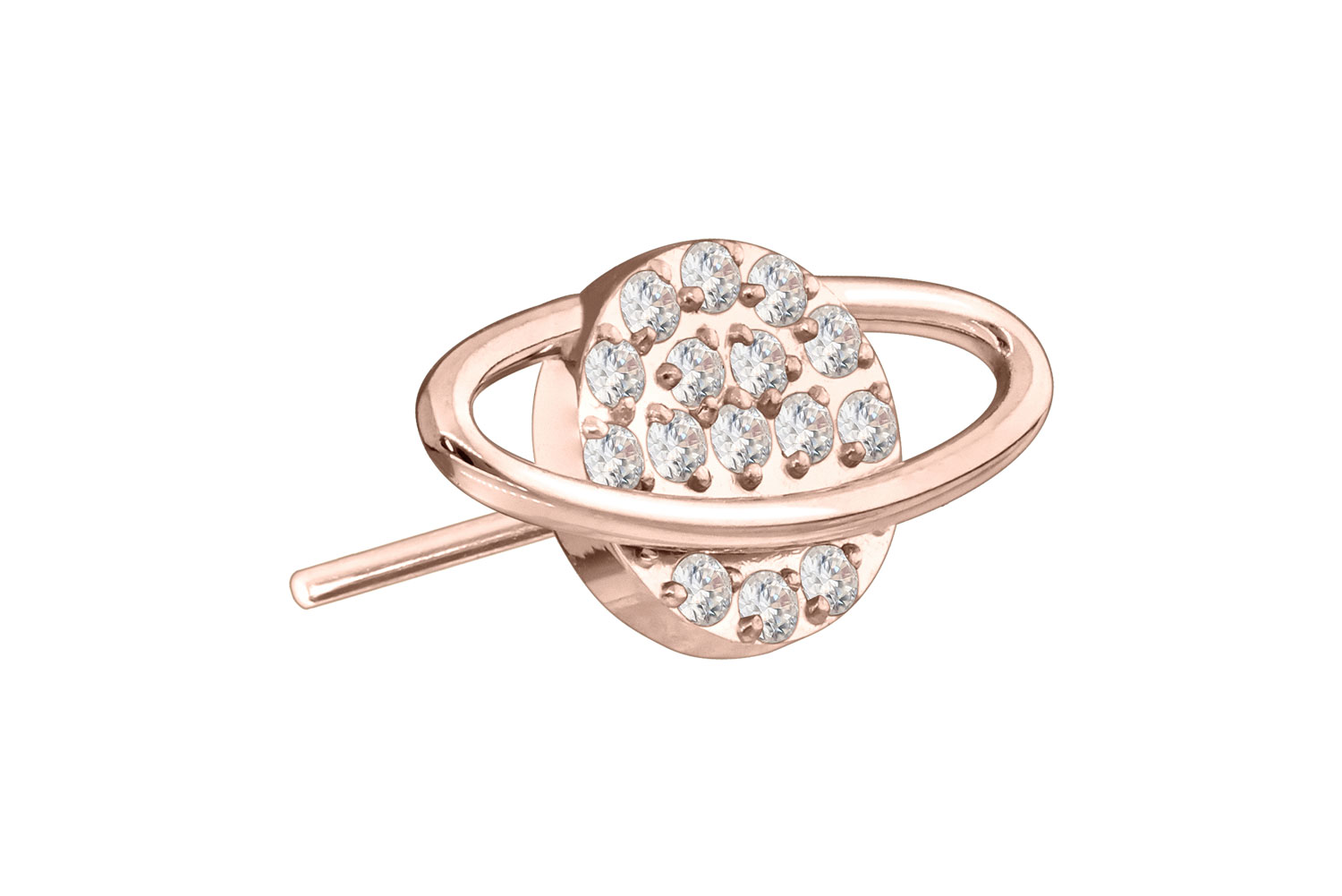 Titan Aufsatz mit Push Pin KRISTALLPLANET von Piercingline